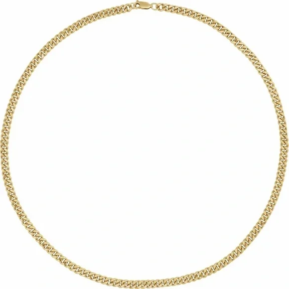 14K Yellow Gold-Filled 4.8mm Curb Chain Necklace – 20 Inches long